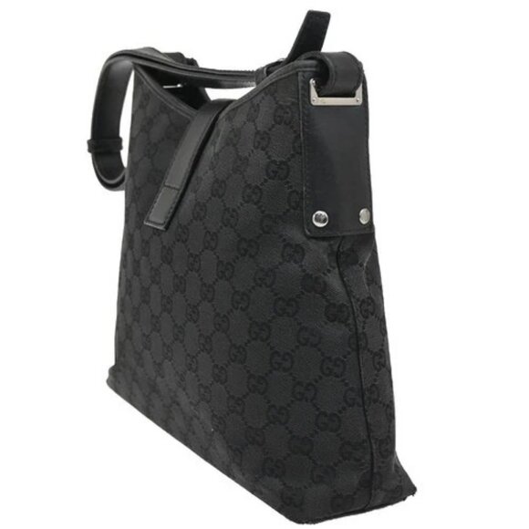 GUCCI GG Pattern Jackie Shoulder Hobo Bag Canvas Leather Black Italy 04DA282 - Picture 4 of 16
